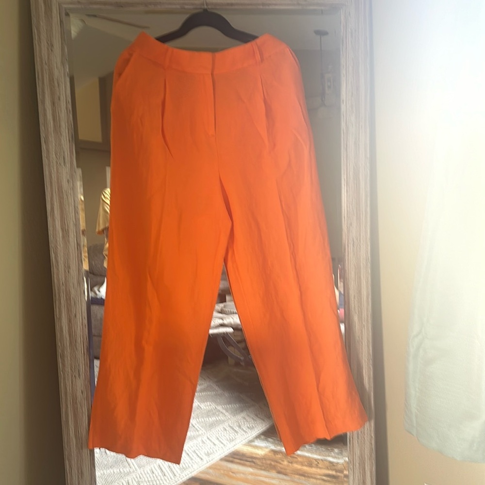 Loft Orange size 10P Linen pants.